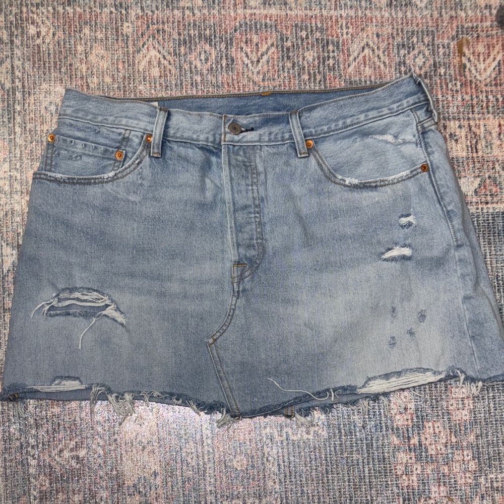 Levi’s Distressed Denim Mini Skirt